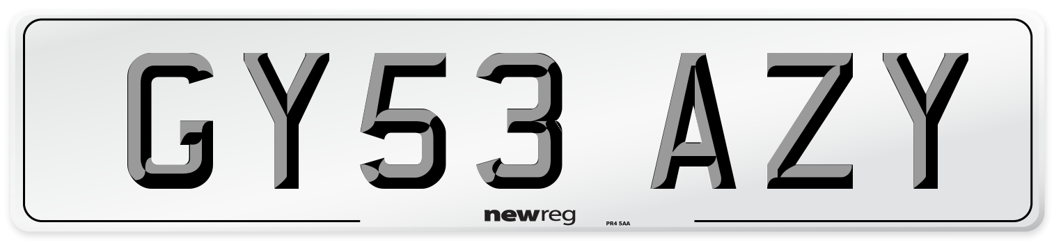 GY53 AZY Number Plate from New Reg